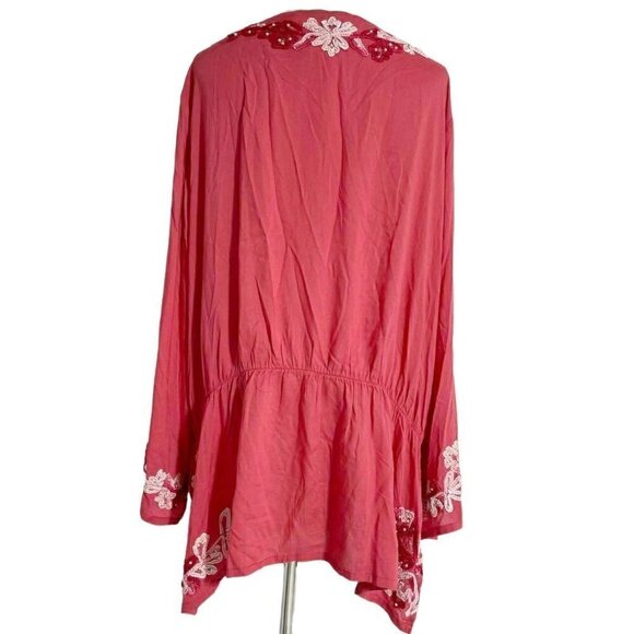 Soft Surroundings 1X Top Blouse Tunic Embroidered Plus Size - Picture 3 of 5